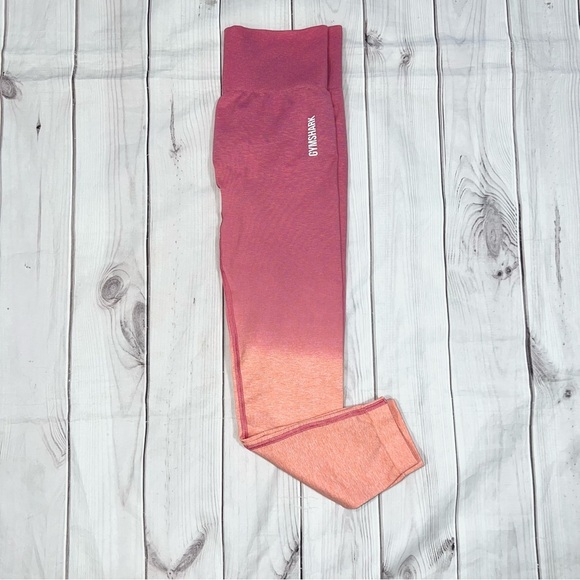 Gymshark Pants - Pink and Orange Ombre GymShark Leggings - Women's Size Medium